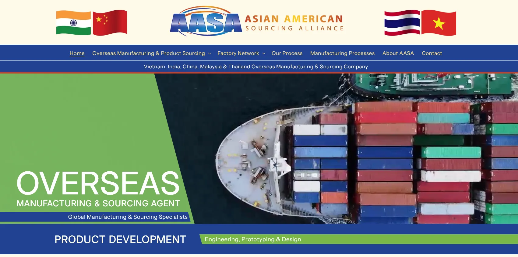 AASA Sourcing website marketing